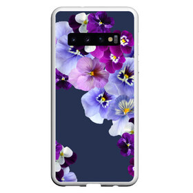 Чехол для Samsung Galaxy S10 с принтом Анютки , Силикон | Область печати: задняя сторона чехла, без боковых панелей | flowers | анютиныглазки | анютки | бабочки | букет | бутоны | глазки | девушке | женщинам | лепестки | летний | лето | листья | любимая | любовь | март | многоцветов | нежный | природа | растения | сад