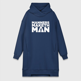 Платье-худи хлопок с принтом Manners maketh man ,  |  | kingsman | manners maketh man | кингсман