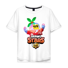 Мужская футболка хлопок Oversize с принтом BRAWL STARS TROPICAL SPROUT. , 100% хлопок | свободный крой, круглый ворот, “спинка” длиннее передней части | brawl stars | crow | gale | leon | leon shark | max | mr.p | sally leon | shark | sprout | tara | tropical sprout | virus 8 bit | werewolf leon | акула | берли | бравл старс | ворон | макс | оборотень