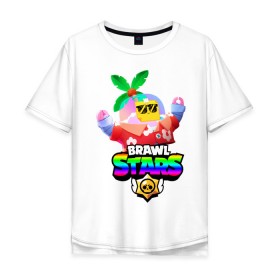 Мужская футболка хлопок Oversize с принтом BRAWL STARS TROPICAL SPROUT. , 100% хлопок | свободный крой, круглый ворот, “спинка” длиннее передней части | brawl stars | crow | gale | leon | leon shark | max | mr.p | sally leon | shark | sprout | tara | tropical sprout | virus 8 bit | werewolf leon | акула | берли | бравл старс | ворон | макс | оборотень