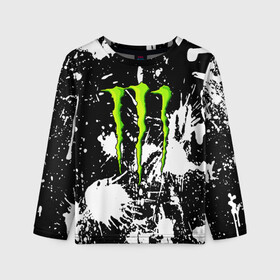 Детский лонгслив 3D с принтом MONSTER ENERGY , 100% полиэстер | длинные рукава, круглый вырез горловины, полуприлегающий силуэт
 | black monster | bmx | claw | cybersport | energy | monster | monster energy | moto | motocross | race | sport | киберспорт | когти | монстер энерджи | монстр | мото | мотокросс | ралли | скейтбординг | спорт | энергия