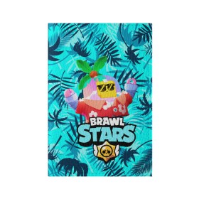 Обложка для паспорта матовая кожа с принтом BRAWL STARS TROPICAL SPROUT. , натуральная матовая кожа | размер 19,3 х 13,7 см; прозрачные пластиковые крепления | brawl stars | crow | gale | leon | leon shark | max | mr.p | sally leon | shark | sprout | tara | tropical sprout | virus 8 bit | werewolf leon | акула | берли | бравл старс | ворон | макс | оборотень