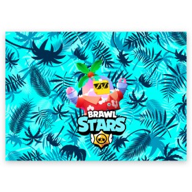 Поздравительная открытка с принтом BRAWL STARS TROPICAL SPROUT. , 100% бумага | плотность бумаги 280 г/м2, матовая, на обратной стороне линовка и место для марки
 | Тематика изображения на принте: brawl stars | crow | gale | leon | leon shark | max | mr.p | sally leon | shark | sprout | tara | tropical sprout | virus 8 bit | werewolf leon | акула | берли | бравл старс | ворон | макс | оборотень