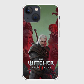 Чехол для iPhone 13 mini с принтом The Witcher 5 летие ,  |  | blood and wine | cd project red | games | geralt | hearts of stone | the witcher | wild hunt | ведьмак | геральт | дикая охота | игры | йеннифер | каменные сердца | кровь и вино | трисс | цири