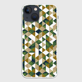 Чехол для iPhone 13 mini с принтом Хипстерские треугольники ,  |  | hawaii | hipster | pattern | summer | гаваи | гавайи | гавайская | летняя | лето | листы | листья | модная | отдых | отпуск | пальмы | паттерн | текстура | треугольники | хипстер | яркая