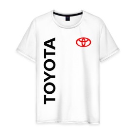Мужская футболка хлопок с принтом TOYOTA , 100% хлопок | прямой крой, круглый вырез горловины, длина до линии бедер, слегка спущенное плечо. | auto | sport | toyota | авто | автомобиль | автомобильные | бренд | марка | машины | спорт | тойота