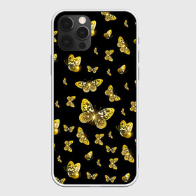 Чехол для iPhone 12 Pro Max с принтом Golden Butterfly pattern , Силикон |  | Тематика изображения на принте: black | pattern | summer | wings | ангел | бабочка | бабочки | блестки | блестящий | девушке | желтые | животные | звери | золото | золотые | крылья | летать | летний | лето | мотылек | насекомое | ночные | паттерн