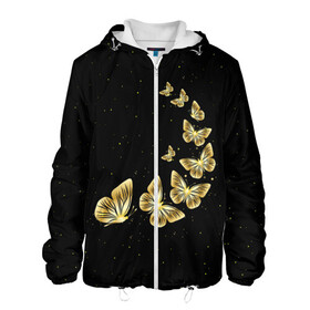 Мужская куртка 3D с принтом Golden Butterfly in Space , ткань верха — 100% полиэстер, подклад — флис | прямой крой, подол и капюшон оформлены резинкой с фиксаторами, два кармана без застежек по бокам, один большой потайной карман на груди. Карман на груди застегивается на липучку | Тематика изображения на принте: black | summer | wings | ангел | бабочка | бабочки | блестки | блестящий | девушке | желтые | животные | звезды | звери | золото | золотые | космос | крылья | летать | летний | лето | мотылек | насекомое | ночные
