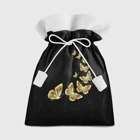 Подарочный 3D мешок с принтом Golden Butterfly in Space , 100% полиэстер | Размер: 29*39 см | black | summer | wings | ангел | бабочка | бабочки | блестки | блестящий | девушке | желтые | животные | звезды | звери | золото | золотые | космос | крылья | летать | летний | лето | мотылек | насекомое | ночные