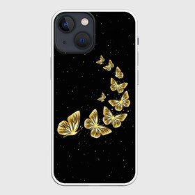 Чехол для iPhone 13 mini с принтом Golden Butterfly in Space ,  |  | black | summer | wings | ангел | бабочка | бабочки | блестки | блестящий | девушке | желтые | животные | звезды | звери | золото | золотые | космос | крылья | летать | летний | лето | мотылек | насекомое | ночные