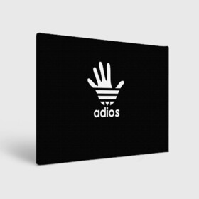 Холст прямоугольный с принтом Adios , 100% ПВХ |  | Тематика изображения на принте: adidas | adios | адидас | адьос | бренд | ладонь | мем | отпечаток | рука