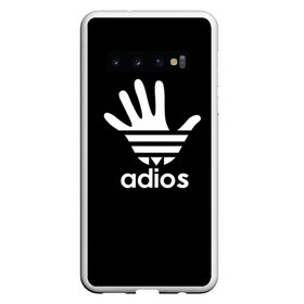 Чехол для Samsung Galaxy S10 Adios: , Силикон | Область печати: задняя сторона чехла, без боковых панелей | Тематика изображения на принте: adidas | adios | адидас | адьос | бренд | ладонь | мем | отпечаток | рука