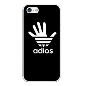 Чехол для iPhone 5/5S матовый Adios: , Силикон | Область печати: задняя сторона чехла, без боковых панелей | Тематика изображения на принте: adidas | adios | адидас | адьос | бренд | ладонь | мем | отпечаток | рука