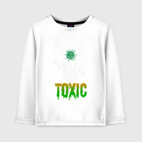 Детский лонгслив хлопок с принтом Toxic , 100% хлопок | круглый вырез горловины, полуприлегающий силуэт, длина до линии бедер | china | coronavirus | covid 19 | covid19 | virus | болезнь | больница | вирус | гигиена | грипп | заражение | инфекция | италия | карантин | кашель | китай | клиника | корона | коронавирус | маска | пандемия | самоизоляция | 