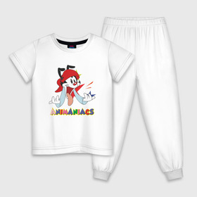 Детская пижама хлопок с принтом Animaniacs , 100% хлопок |  брюки и футболка прямого кроя, без карманов, на брюках мягкая резинка на поясе и по низу штанин
 | animaniacs | vdpartat | wakko warner | вакко уорнер | озорные анимашки