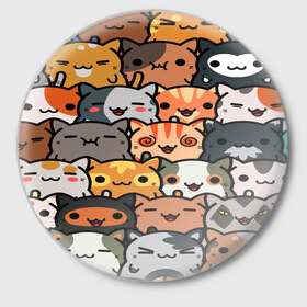 Значок с принтом КОТИКИ ,  металл | круглая форма, металлическая застежка в виде булавки | cat | взгляд | кот | кот хипстер | котёнок | котятки | котятушки | кошечки | кошка | мордочка