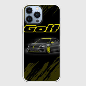 Чехол для iPhone 13 Pro Max с принтом Volkswagen Golf | Фольксваген Гольф (Z) ,  |  | Тематика изображения на принте: amarok | arteon | caravelle | golf | polo | scirocco | teramont | tiguan | touareg | transporter | volkswagen | vw | wv | авто | автомобиль | ам | бренд | карбон | машина | машины | народный автомобиль | фольксваген