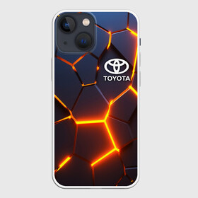 Чехол для iPhone 13 mini с принтом TOYOTA | ТОЙОТА ,  |  | 3d плиты | abstraction | auto | geometry | hexagon | neon | paints | sport | stripes | texture | toyota | triangle | абстракция | авто | автомобиль | автомобильные | бренд | брызги | брызги красок | геометрия | краски | марка | машины | неон