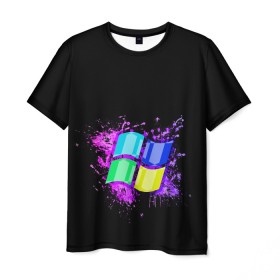 Мужская футболка 3D с принтом Windows ART , 100% полиэфир | прямой крой, круглый вырез горловины, длина до линии бедер | art | microsoft | pc | windows | windows 10 | виндовс | виндоус | шиндовс
