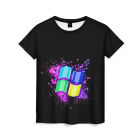 Женская футболка 3D с принтом Windows ART , 100% полиэфир ( синтетическое хлопкоподобное полотно) | прямой крой, круглый вырез горловины, длина до линии бедер | art | microsoft | pc | windows | windows 10 | виндовс | виндоус | шиндовс