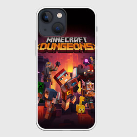 Чехол для iPhone 13 mini с принтом Minecraft Dungeons ,  |  | dungeons | game | microsoft | minecraft | pixel | выживание | зомби | игра | крафт | крипер | лава | летсплей | майнкрафт | майнкрафтер | майнкрафтеры | пиксели | пиксель | пиксельный