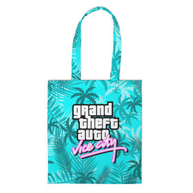 Шоппер 3D с принтом GTA VICE CITY , 100% полиэстер | Плотность: 200 г/м2; Размер: 34×35 см; Высота лямок: 30 см | grand theft auto | grove street | grove street 4 life | gta | gta 4 | gta 5 | gta sa | gta v | samp | san andreas | грув стрит | игры | самп | сан андреас