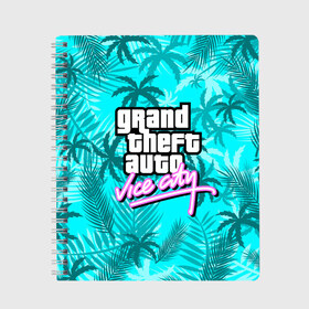 Тетрадь с принтом GTA VICE CITY , 100% бумага | 48 листов, плотность листов — 60 г/м2, плотность картонной обложки — 250 г/м2. Листы скреплены сбоку удобной пружинной спиралью. Уголки страниц и обложки скругленные. Цвет линий — светло-серый
 | grand theft auto | grove street | grove street 4 life | gta | gta 4 | gta 5 | gta sa | gta v | samp | san andreas | грув стрит | игры | самп | сан андреас