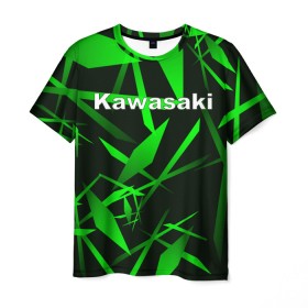 Мужская футболка 3D с принтом Kawasaki , 100% полиэфир | прямой крой, круглый вырез горловины, длина до линии бедер | kawasaki | moto | дорога | кавасаки | машина | мотокросс | мотоцикл | мотоциклы