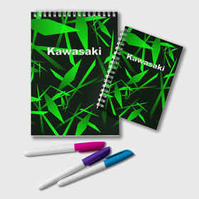 Блокнот с принтом Kawasaki , 100% бумага | 48 листов, плотность листов — 60 г/м2, плотность картонной обложки — 250 г/м2. Листы скреплены удобной пружинной спиралью. Цвет линий — светло-серый
 | Тематика изображения на принте: kawasaki | moto | дорога | кавасаки | машина | мотокросс | мотоцикл | мотоциклы