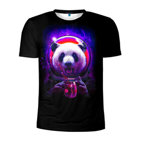 Мужская футболка 3D спортивная с принтом Панда-космонавт , 100% полиэстер с улучшенными характеристиками | приталенный силуэт, круглая горловина, широкие плечи, сужается к линии бедра | Тематика изображения на принте: panda | абстракция | арт | галактика | животное | животные | зверь | картинка | космос | неон | панда | рисунок