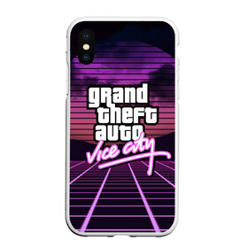 Чехол для iPhone XS Max матовый с принтом GTA VICE CITY , Силикон | Область печати: задняя сторона чехла, без боковых панелей | grand theft auto | grove street | grove street 4 life | gta | gta 4 | gta 5 | gta sa | gta v | gta vice city | neon | samp | san andreas | vice city | грув стрит | игры | неон | самп | сан андреас