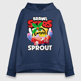 Женское худи Oversize хлопок с принтом BRAWL STARS SPROUT , френч-терри — 70% хлопок, 30% полиэстер. Мягкий теплый начес внутри —100% хлопок | боковые карманы, эластичные манжеты и нижняя кромка, капюшон на магнитной кнопке | bibi | brawl stars | coach mike | crow | gale | leon | leon shark | max | mecha crow | mortis | mr.p | nani | phoenix | sally leon | sandy | spike | sprout | tara | virus 8 bit | werewolf | ворон | оборотень