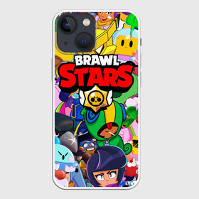 Чехол для iPhone 13 mini с принтом BRAWL STARS ВСЕ БРАВЛЕРЫ ,  |  | bibi | brawl stars | coach mike | crow | gale | leon | leon shark | max | mecha crow | mortis | mr.p | nani | phoenix | sally leon | sandy | spike | sprout | tara | virus 8 bit | werewolf | ворон | оборотень