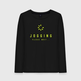 Женский лонгслив хлопок с принтом Jogging , 100% хлопок |  | 