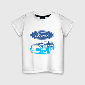 Детская футболка хлопок с принтом Ford | Форд (Z) , 100% хлопок | круглый вырез горловины, полуприлегающий силуэт, длина до линии бедер | explorer | fiesta | focus | ford | gt40 | kuga | mondeo | mustang | st | авто | автомобиль | ам | куга | машина | мондео | мустанг | фиеста | фокус | форд