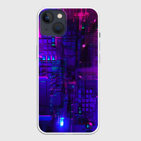 Чехол для iPhone 13 с принтом NEON CUBES ,  |  | abstract | abstraction | color | fractal | geometry | paitnt | polygon | polygonal | psy | абстракция | геометрия | краски | неоновые | полигоны | психоделика | фрактал