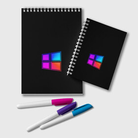 Блокнот с принтом Windows 11 Remake , 100% бумага | 48 листов, плотность листов — 60 г/м2, плотность картонной обложки — 250 г/м2. Листы скреплены удобной пружинной спиралью. Цвет линий — светло-серый
 | Тематика изображения на принте: 