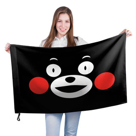 Флаг 3D с принтом Kumamon , 100% полиэстер | плотность ткани — 95 г/м2, размер — 67 х 109 см. Принт наносится с одной стороны | Тематика изображения на принте: fire | for | glory | hell | japan | kumamon | of course | ofc | satan | the | иероглифы | кумамон | медведь | огонь | пожар | сатана | япония