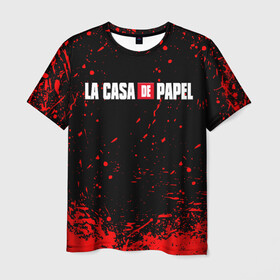 Мужская футболка 3D с принтом La Casa de Papel (+спина) (Z) , 100% полиэфир | прямой крой, круглый вырез горловины, длина до линии бедер | la casa de papel | netflix | берлин | бумажный дом | лиссабон | профессор | сальва | токио