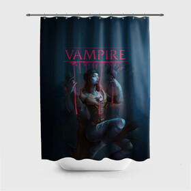 Штора 3D для ванной с принтом Vampire: The Masquerade , 100% полиэстер | плотность материала — 100 г/м2. Стандартный размер — 146 см х 180 см. По верхнему краю — пластиковые люверсы для креплений. В комплекте 10 пластиковых колец | bloodlines 2 | vampire | vampire the masquerade | vampire the masquerade bloodlines 2 | vampire: the masquerade – bloodlines 2