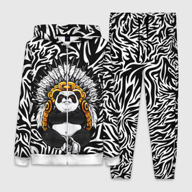 Женский костюм 3D с принтом Мудрая Панда ,  |  | brand | kung fu | moda | panda | style | texture | бренд | кунг фу | кунгфу | мода | панденыш | панды | прикольные картинки | смайлы | стикербук | стиль | текстура | фон | эмодзи