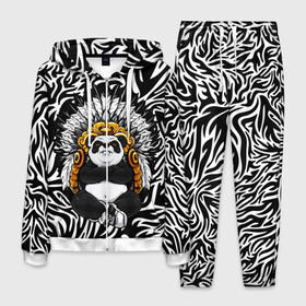 Мужской костюм 3D с принтом Мудрая Панда , 100% полиэстер | Манжеты и пояс оформлены тканевой резинкой, двухслойный капюшон со шнурком для регулировки, карманы спереди | Тематика изображения на принте: brand | kung fu | moda | panda | style | texture | бренд | кунг фу | кунгфу | мода | панденыш | панды | прикольные картинки | смайлы | стикербук | стиль | текстура | фон | эмодзи