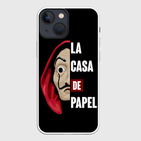 Чехол для iPhone 13 mini с принтом Бумажный Дом ,  |  | casa | de | la | mask | netflix | papel | бумажный | деньги | дом | маска | маски | сериал