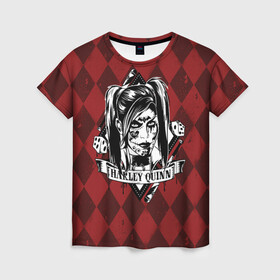 Женская футболка 3D с принтом Harley Quinn , 100% полиэфир ( синтетическое хлопкоподобное полотно) | прямой крой, круглый вырез горловины, длина до линии бедер | batman | batman arkham knight | harley quinn | vdzabma | бэтмен | бэтмен рыцарь аркхема | харли куинн