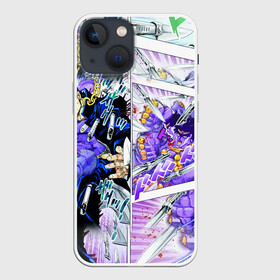 Чехол для iPhone 13 mini с принтом Фиолетовый комикс JoJo Bizarre ,  |  | anime | jojo | аниме | джоджо | жожо | комикс | манга | мультик | мультфильм | персонаж