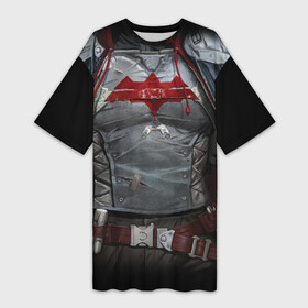 Платье-футболка 3D с принтом Red Hood equip ,  |  | batman | batman arkham knight | red hood | vdzabma | бэтмен | бэтмен рыцарь аркхема | красный колпак