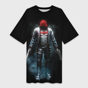 Платье-футболка 3D с принтом Red Hood ,  |  | batman | batman arkham knight | red hood | vdzabma | бэтмен | бэтмен рыцарь аркхема | красный колпак