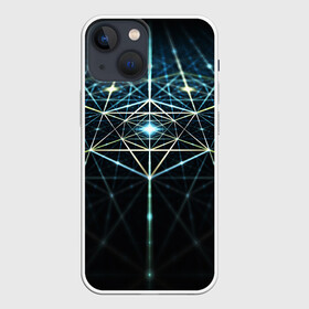 Чехол для iPhone 13 mini с принтом CYBERWORLD ABSTRACT ,  |  | Тематика изображения на принте: abstract | abstraction | color | fractal | geometry | paitnt | polygon | polygonal | psy | абстракция | геометрия | краски | неоновые | полигоны | психоделика | фрактал