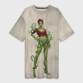 Платье-футболка 3D с принтом Poison Ivy ,  |  | batman | batman arkham knight | poison ivy | vdzabma | бэтмен | бэтмен рыцарь аркхема | ядовитый плющ