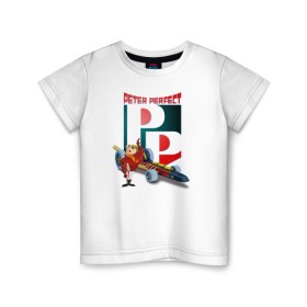 Детская футболка хлопок с принтом Peter Rerfect , 100% хлопок | круглый вырез горловины, полуприлегающий силуэт, длина до линии бедер | Тематика изображения на принте: vdosadir | wacky races | безумные гонки | ханна барбера